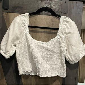 white crop top
